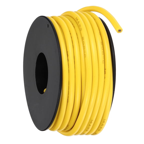 Uxcell 14 AWG Flexible Silicone Wire 9m/30ft Tinned Copper Electrical Wire Yellow