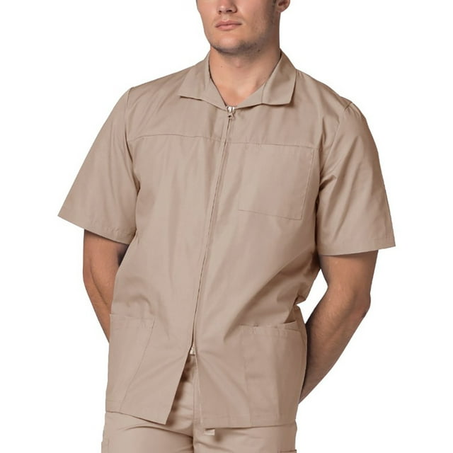 Adar Sarraus Universels pour Hommes - Veste de Sarrau à Manches Courtes Zippée