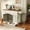 Beige and White, variant on Mintazer 43.3" Farmhouse End Table Dog Crate Furniture & 2 Doors, Indoor Pet Kennel with 3 Storage Drawers & Detachable Feeder Tray, Dog Cage End Table for Medium Large Dogs, Beige & White