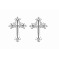 thumbnail image 2 of SilverCloseOut Traditional Cross, Sterling Silver, Christian Earrings for Women, 0.51in, 2 of 5