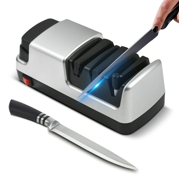 Electric Knife Sharpener 4 in 1 Kitchen Knives Sharpening System with Diamond Abrasives Sharpening and Polishing for Kitchen Straight Edge / Ceramic / Serrated Knife / Scissors