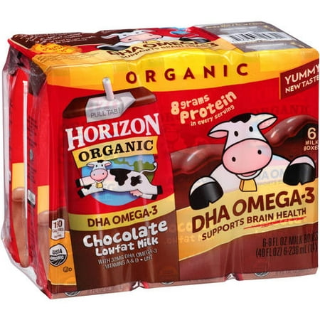 (3 Pack) Horizon Organic DHA Chocolate Lowfat Milk, 8 fl oz, 6 (The Best Organic Milk)
