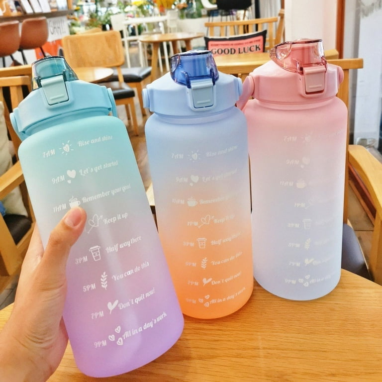 2 Liter Sports Water Bottle With Straw Men Women Fitness Water Bottles  Outdoor Cold Water Bottlesc