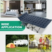 Slsy 2 Packs Folding Camping Cots with 2 Sided Mattress, Heavy Duty Wide Sleeping Cots, Folding Cots with Carry Bag