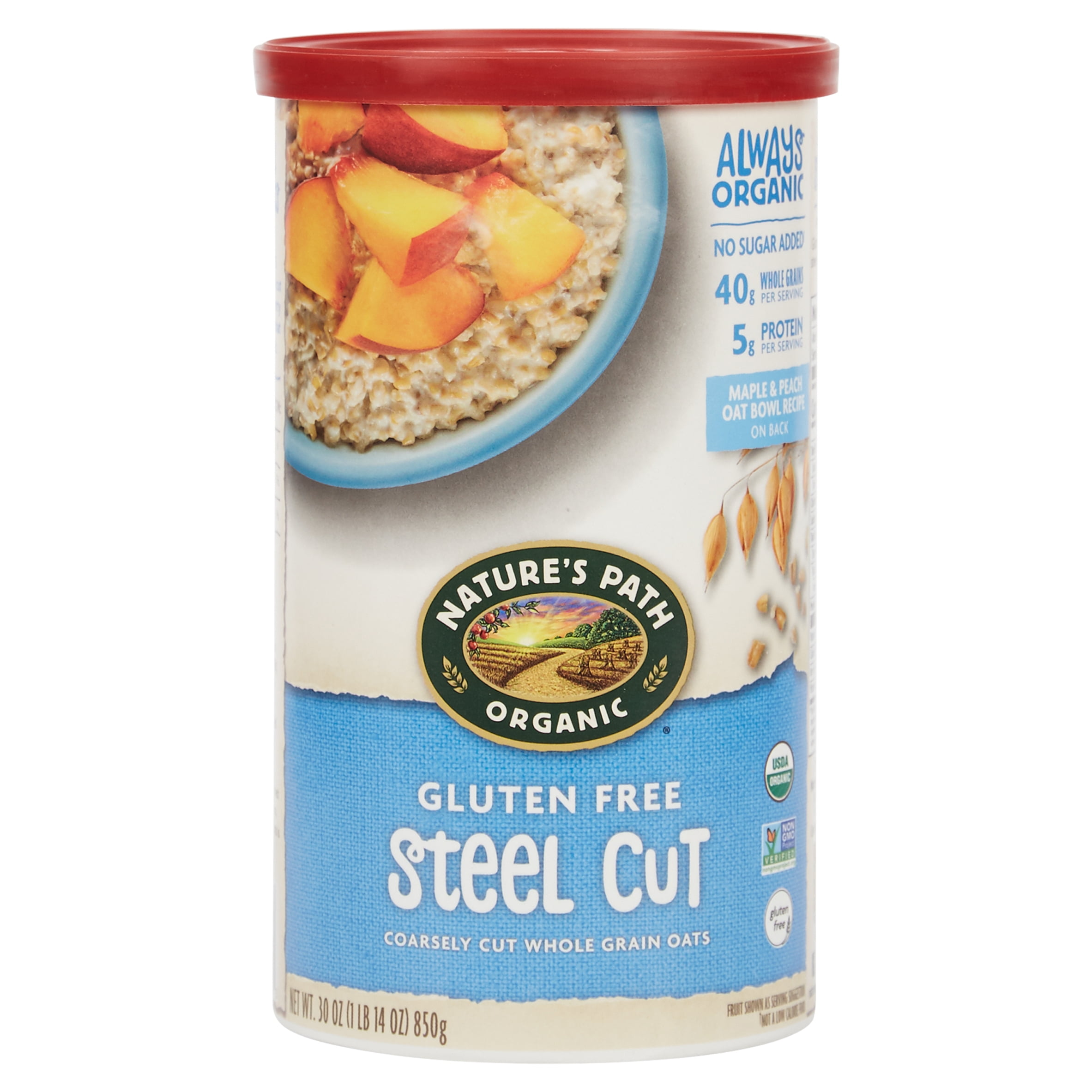 Nature S Path Organic Gluten Free Steel Cut Oats 30 Oz Walmart Com