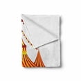 thumbnail image 2 of Circus Soft Flannel Fleece Throw Blanket, Illustration of Old Striped Tent in Retro Style Old Fashion Joy Theater Art, Cozy Plush for Indoor and Outdoor Use, 50" x 60", Red Yellow White, by Ambesonne, 2 of 6
