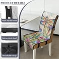 thumbnail image 6 of TSOVTHRID Dragonfly Floral Oil Painting Print Seat Cushion Covers for Kitchen Quilted Removable Anti-Slip Dining Room Chair Covers Cozy Chair Seat Slipcovers with Detachable Strap, Set of 1, 6 of 7
