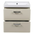 thumbnail image 4 of Modern Wall-Mounted Bathroom Vanity with Washbasin | Fiona Beige Matte Collection | Non-Toxic Fire-Resistant MDF-24"-No Mirror, 4 of 4