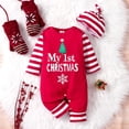 thumbnail image 3 of WIBACKER My First Christmas Baby Girl Boy Romper Newborn Clothes Long Sleeve Jumpsuit + Hat Infant Outfits Set, 3 of 8