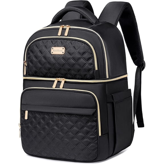 Double Decker Insulated Backpack Cooler Lunch Box with Leakproof Compartment for Travel Picnic Hiking Beach Camping