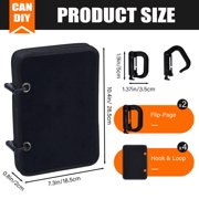 Flip-Page Patch Display, Hook and Loop Tactical Patch Board Binder, Small Military Patch Display, Patch Book Holder Organizer with 4 Pages for Showing Emblem Collections Black