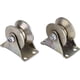 thumbnail image 1 of 2 piezas de 2 pulgadas de acero con rodillo para puerta corrediza Riel de rueda en forma de V con soporte, 1 of 4