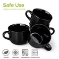 thumbnail image 4 of AmorArc Ceramic Soup Mugs with Lid, 24 oz Soup Cups with Hanlde for Coffee,Cereal,Salad,Noodles,Tea,Soup Bowls Cups,Microwave &Dishwasher Safe, Set of 4, Black with Vented lid, 4 of 7