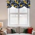 thumbnail image 3 of Tie Up Valances for Windows, Blue Floral Adjustable Valance Curtains Window Treatment for Living Room/Bedroom, Vintage Yellow Garden Blossom Flower Rod Pocket Kitchen Curtains & Drapes 42x12 Inch, 3 of 9
