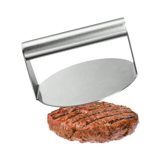 Presse à Burger en Acier Inoxydable, Presse à Hamburger Ronde, Presse à Hamburger Antiadhésive Lisse, Presse à Gril Parfaite pour la Cuisson sur Gril à Plaque