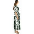 thumbnail image 3 of LA LEELA Women's Summer Loungewear African Beach Mumu Slit Dress Caftan Plus Size Kaftan Maxi Dresses for Women 2X-3X Coal, Tie Dye, 3 of 4