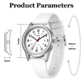 thumbnail image 2 of Women's Quartz Watch Elegant Large Dial with 12/24-Hour Display Soft Silicone Strap Women Waterproof Watches Gift for Woman, 2 of 3