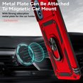 thumbnail image 4 of for Moto G Play 2024 Case,with Camera Lens Cover HD Screen Protector,[Military Grade] Ring Car Mount Kickstand Hybrid Hard PC Soft TPU Shockproof Protective Case for Moto G Play 4G 2024, Red, 4 of 17