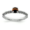 thumbnail image 1 of 925 Sterling Silver Tiger Eye Vintage Stackable Ring Gemstone Natural Stone, 1 of 7