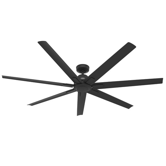 Restored Hunter Fan 72 Inch Black Ceiling Fan with 7 Blades, Indoor/Outdoor Ceiling Fans for Porch, Farmhouse, Bedroom, Living Room (Refurbished)