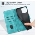thumbnail image 5 of for Google Pixel 7 Pro Crossbody Wallet Case with Card Holder, Flip Folio Book Style Leather Shockproof Protective Phone Cover with Shoulder Strap/Lanyard for Google Pixel 7 Pro, Green, 5 of 8
