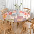 thumbnail image 3 of Pioneer Flower Floral Print Pattern Round Fitted Tablecloth with Elastic Edge,Dining Table Cover Waterproof,Outdoor Round Tablecloth for Camping,Dining,Indoor and Outdoor, 3 of 7