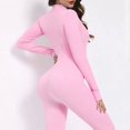 thumbnail image 5 of Monos de pierna delgada para mujer, traje de una pieza con cremallera, conjunto de Yoga de manga larga, ropa de entrenamiento de realce para gimnasio, monos para hacer ejercicio, ropa deportiva, 5 of 5