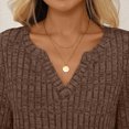 thumbnail image 6 of SUNBS Womens Tops Long Sleeve V Neck Shirts Fall Sweater Casual Blouses Fashion Outfits, 6 of 9