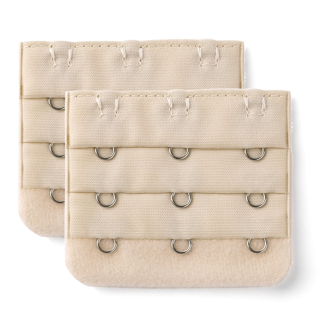 Woman 3 Rows 3 Hooks Bra Extension Strap Extender 2pcs Apricot Color