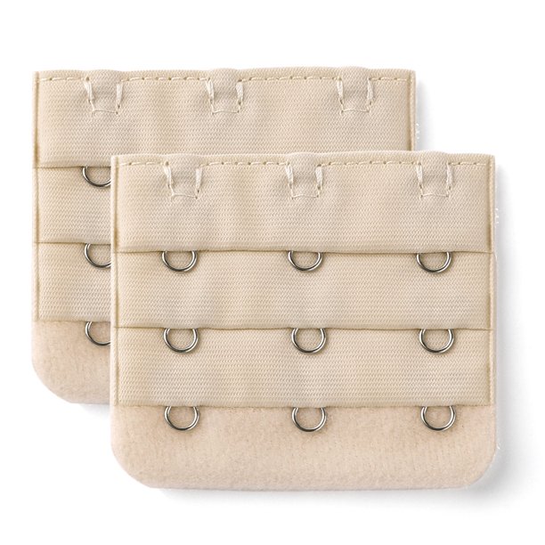 Unique Bargains Woman 3 Rows 3 Hooks Bra Extension Strap Extender 2pcs Apricot Color Walmart