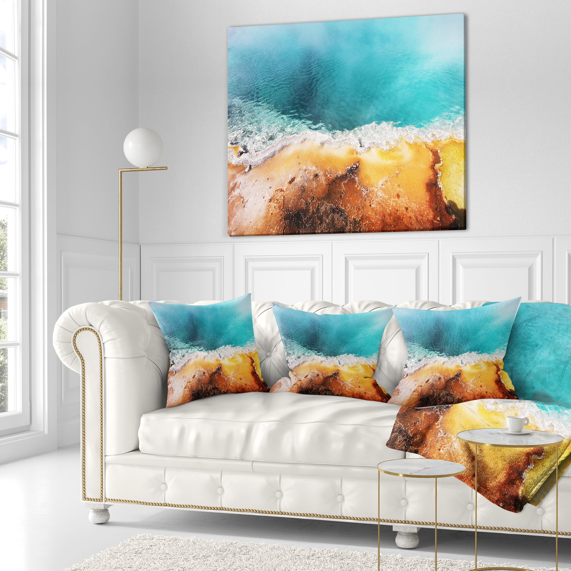 Designart Beautiful Morning Glory Pool - Landscape Printed Throw Pillow - 18x18