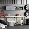 thumbnail image 2 of PetFurnishn Wall Mounted Steel Metal Garage Storage Cabinet, Wall Cabinet Shelf Floating Garage Tool Cabinet Trailer Cabinets Work Shop Wall Heavy Duty Assembly Required White-14" Tall, 2 of 13