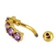 thumbnail image 4 of botón colgante para , joyería para de cuerpo, cristal morado Zulema Anillo En El Ombligo, 4 of 8