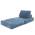 thumbnail image 2 of PAPROOS Bean Bag Chair for Adults, Corduroy Bean Bag Lounger, Convertible Floor Sofa Bed, Comfy Lounge Chair with Back Support for Bedroom, Dorm, Game Room and Living Room, Blue, 2 of 10