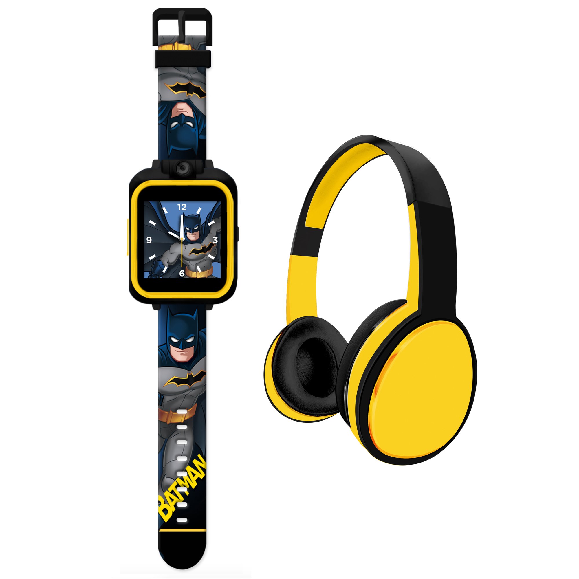 Batman Smart Watch with Headphones: Camera, Learning Games, Birthday Gift For Boys (Batman) - Model 90012WH
