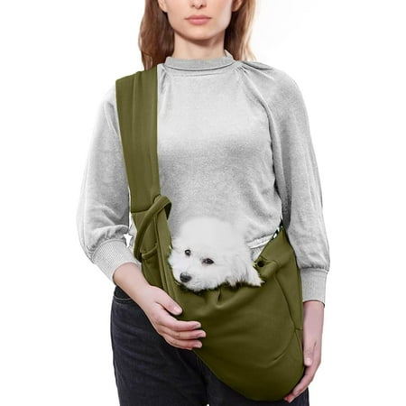 Hgudesign Dog Sling Carrier  Pet Papoose Slings Bag for Small Dogs s  Puppy Hands Free Satchel Tote Pouch Carriers Doggie Crossbody Shoulder Carry Bags for Outdoor Travel (Grey)