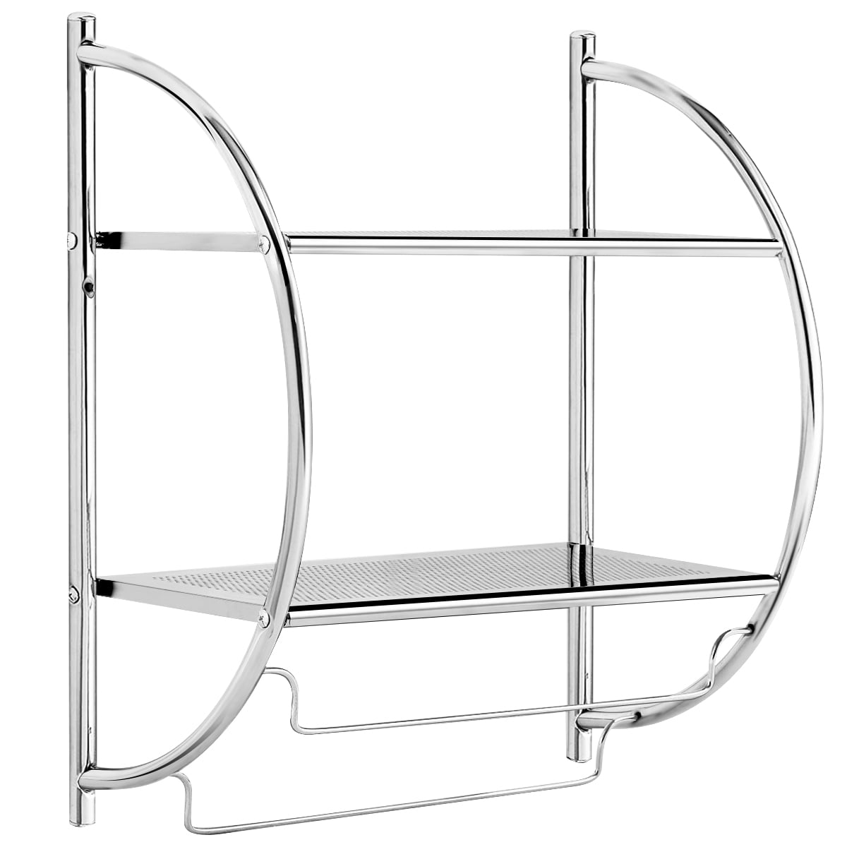 Gymax 2-Tier Metal Shower Organizer, Silver