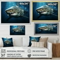 thumbnail image 4 of Designart "Mysterious Blue Ghost Of The Sea" Shark Floater Framed Wall Art Living Room, 4 of 5