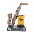 thumbnail image 4 of MLINS 1PC Vintage Makeup Brush Pot Saxophone Design Makeup Brush Holder Personality Penholder Creative Birthday Gift Stylish Cosmetic Brush Case for Schoolroom Office Decor Gold, 4 of 8