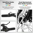 thumbnail image 3 of Bicicleta de montaña de 20 pulgadas para niños y adolescentes, marco de acero de alto carbono, frenos de disco, neumáticos anchos duraderos, suspensión delantera, 7 velocidades, 3 of 5