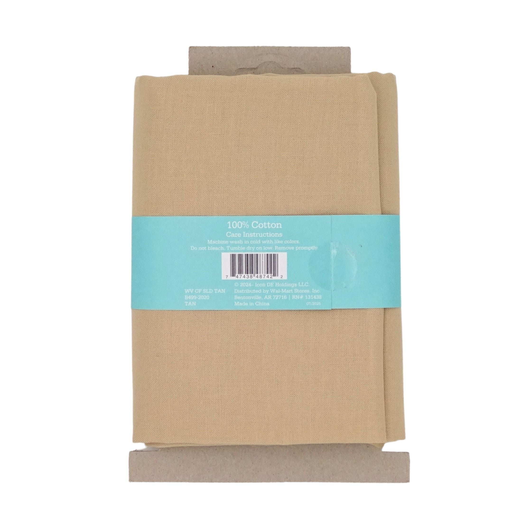 (3 pack) Waverly Inspirations 1 Yard Cut 100% Cotton Solid Fabric, Tan, 44" Wide for Quilting & Sewing