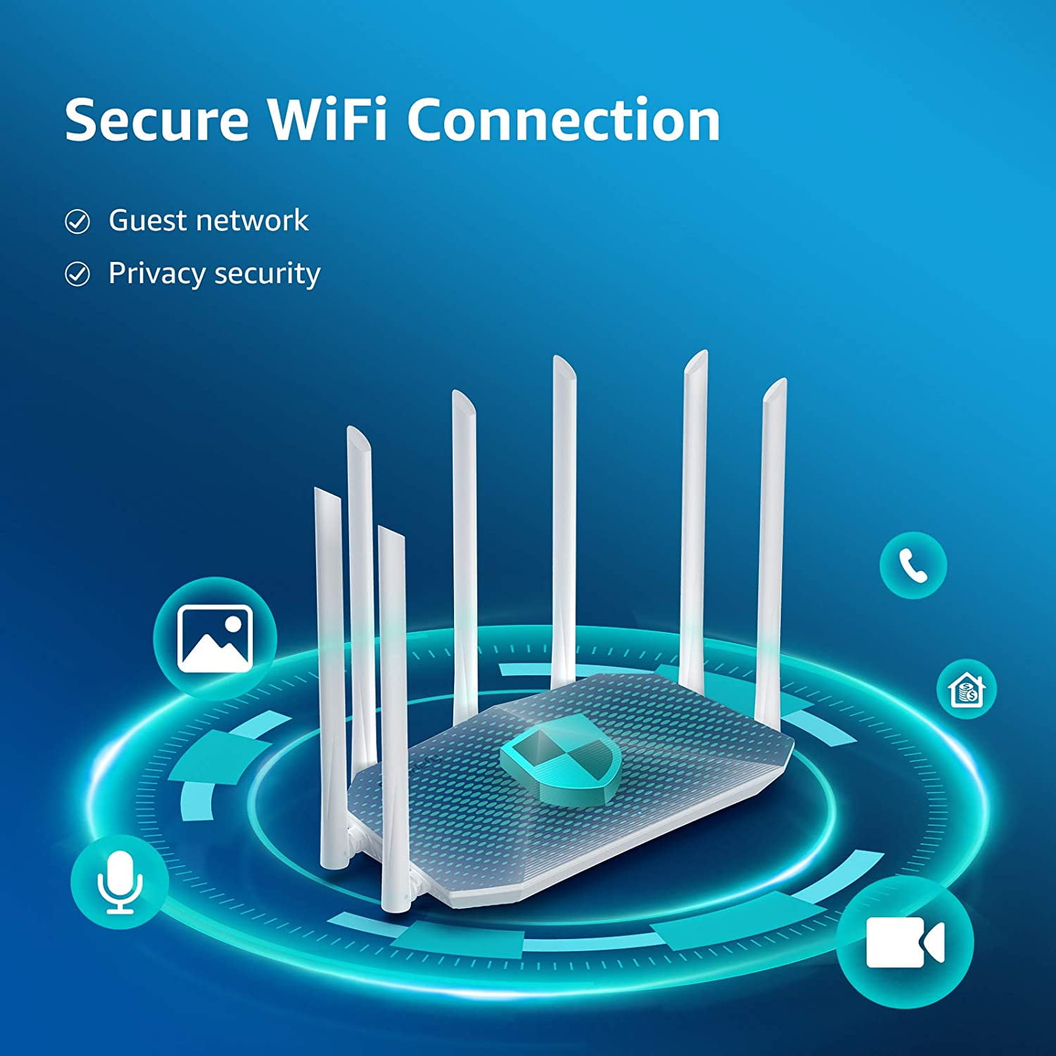 Gigabit WiFi Router, Dual Band Smart Wireless Router, Speedefy