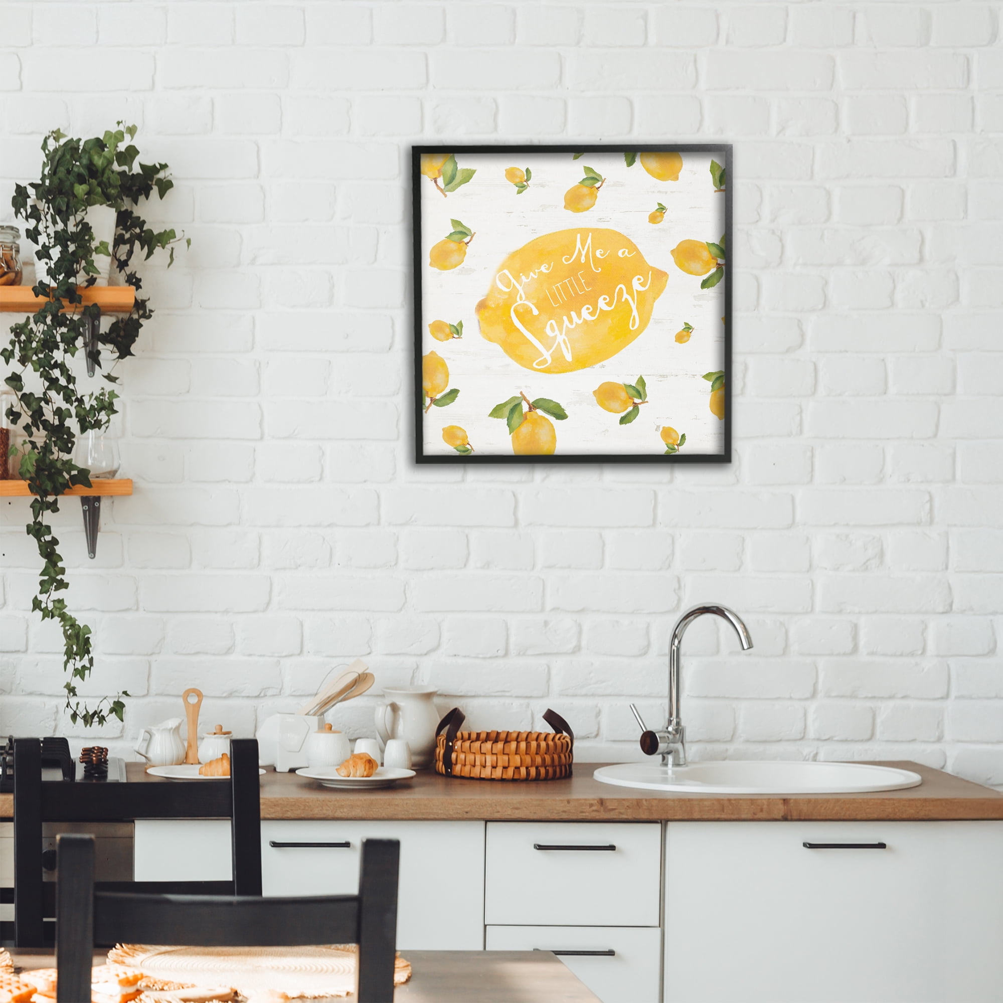 Stupell Industries Give Me A Squeeze Black Framed Giclee Art, design by Lanie Loreth