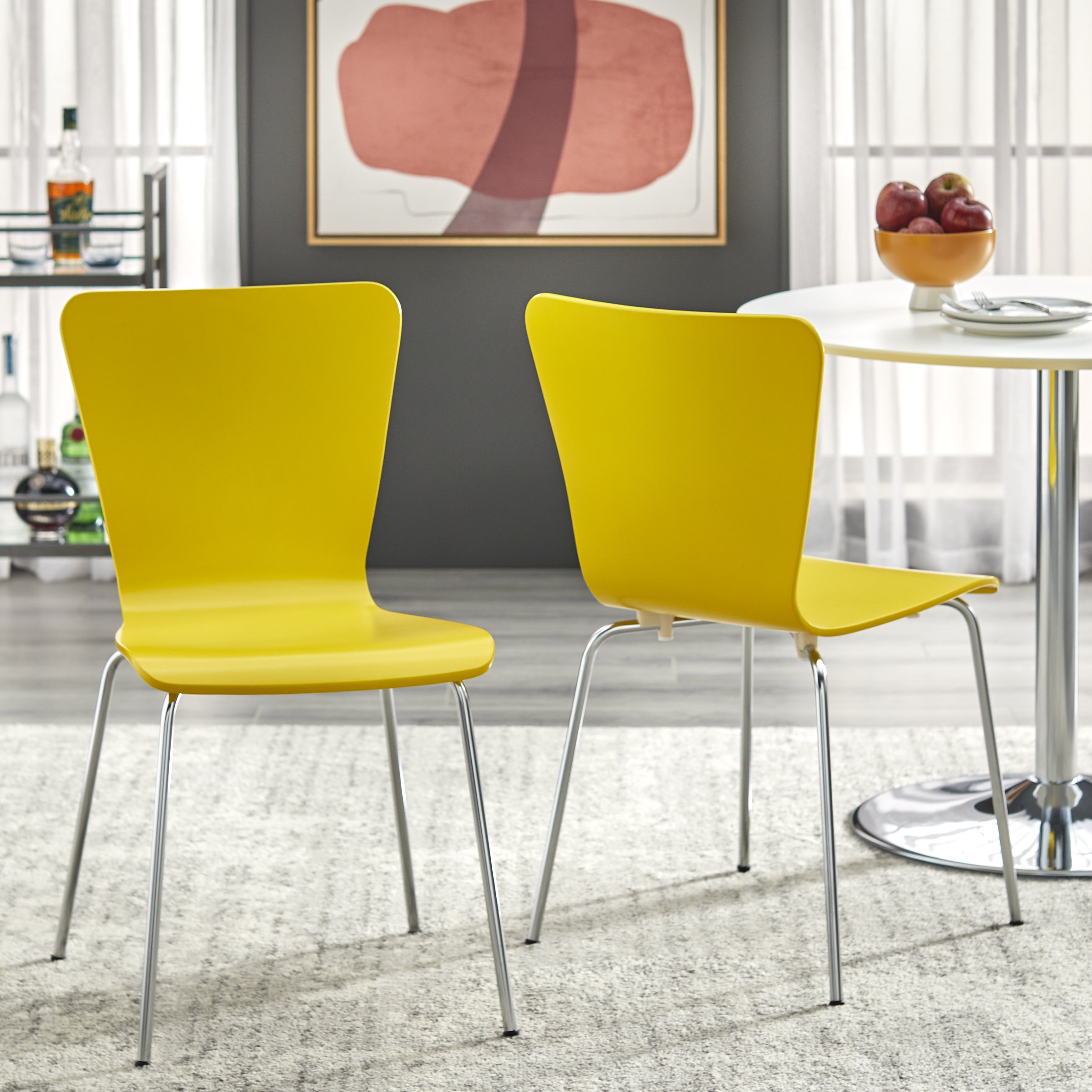 Pisa Bentwood Chair, Set of 2, Yellow