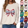 thumbnail image 4 of Towmus Baseball Shirts for Women Baseball Bow Graphic T-Shirt Softball Mom Sweatshirts Game Day Gifts Casual Long Sleeve Pullover Tops, 4 of 9