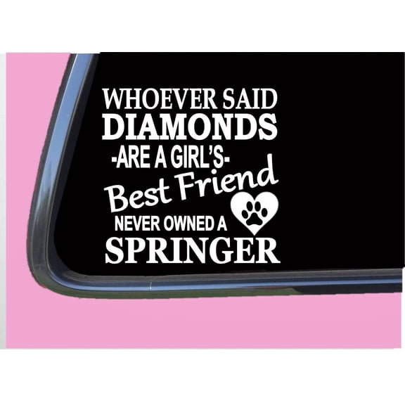 Springer Spaniel Diamonds TP 430 vinyl 6" Decal Sticker dog breed bed toys