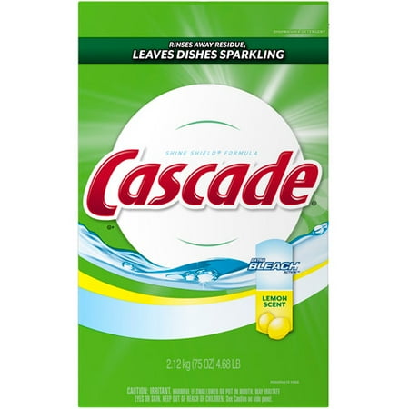 Cascade With Shine Shield And Extra Bleach Action Lemon Scent Dishwasher Detergent, 4.68 lb