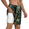 thumbnail image 3 of Picia Lilies Flowers pattern Mens Swim Trunks with Compression Liner Stretch Beach Shorts Quick Dry with Zipper Pockets No-Chafing Board Shorts-3X-Large, 3 of 9