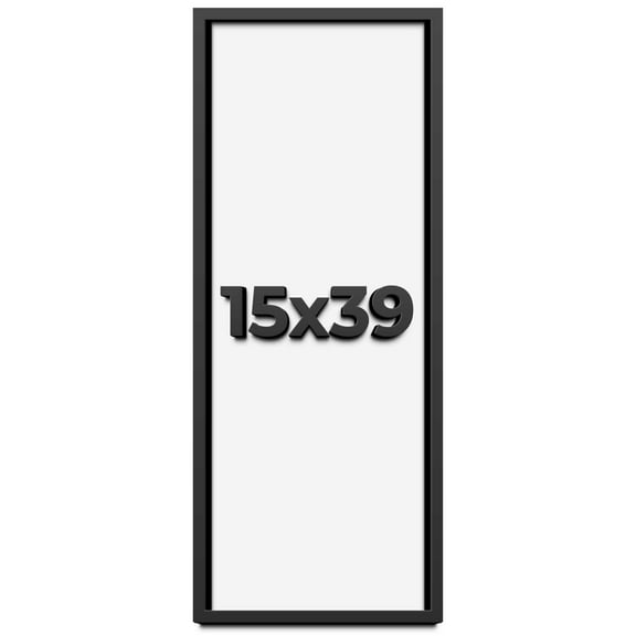 15x39 Shadow Box Frame Black | 1 inches Deep Real Wood Contemporary Shadowbox Display Frame | UV
