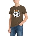 thumbnail image 2 of SGFCWSX Teens T Shirts Crew Neck Short Sleeve Soccer Print Casual Sports Tees for Boys Brown Size 12-13, 2 of 7